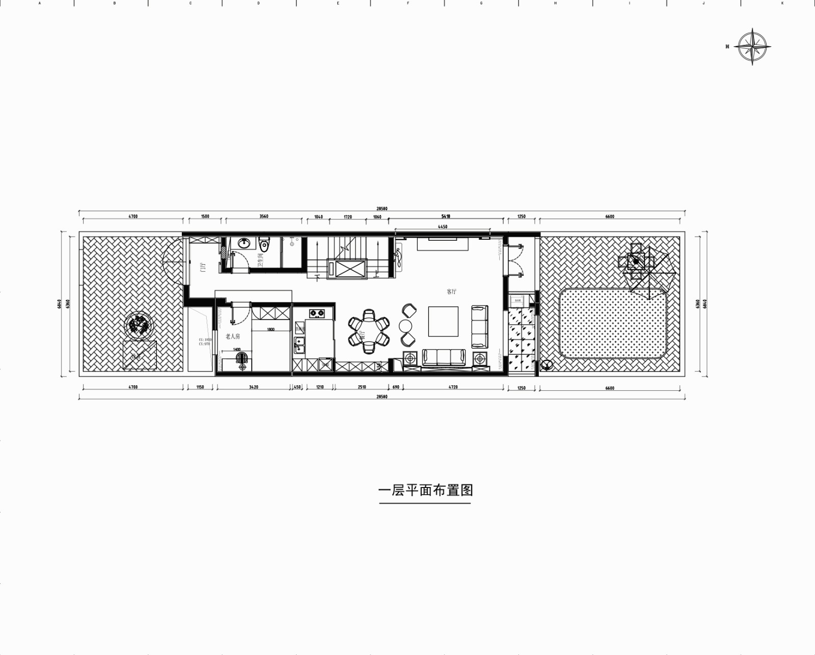 紅石原墅新中式風格戶型圖裝修效果圖